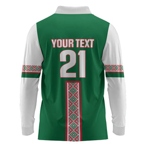 Algeria Tasqa n Umadal Custom Long Sleeve Polo Shirt Amazigh Desert Pattern Edition