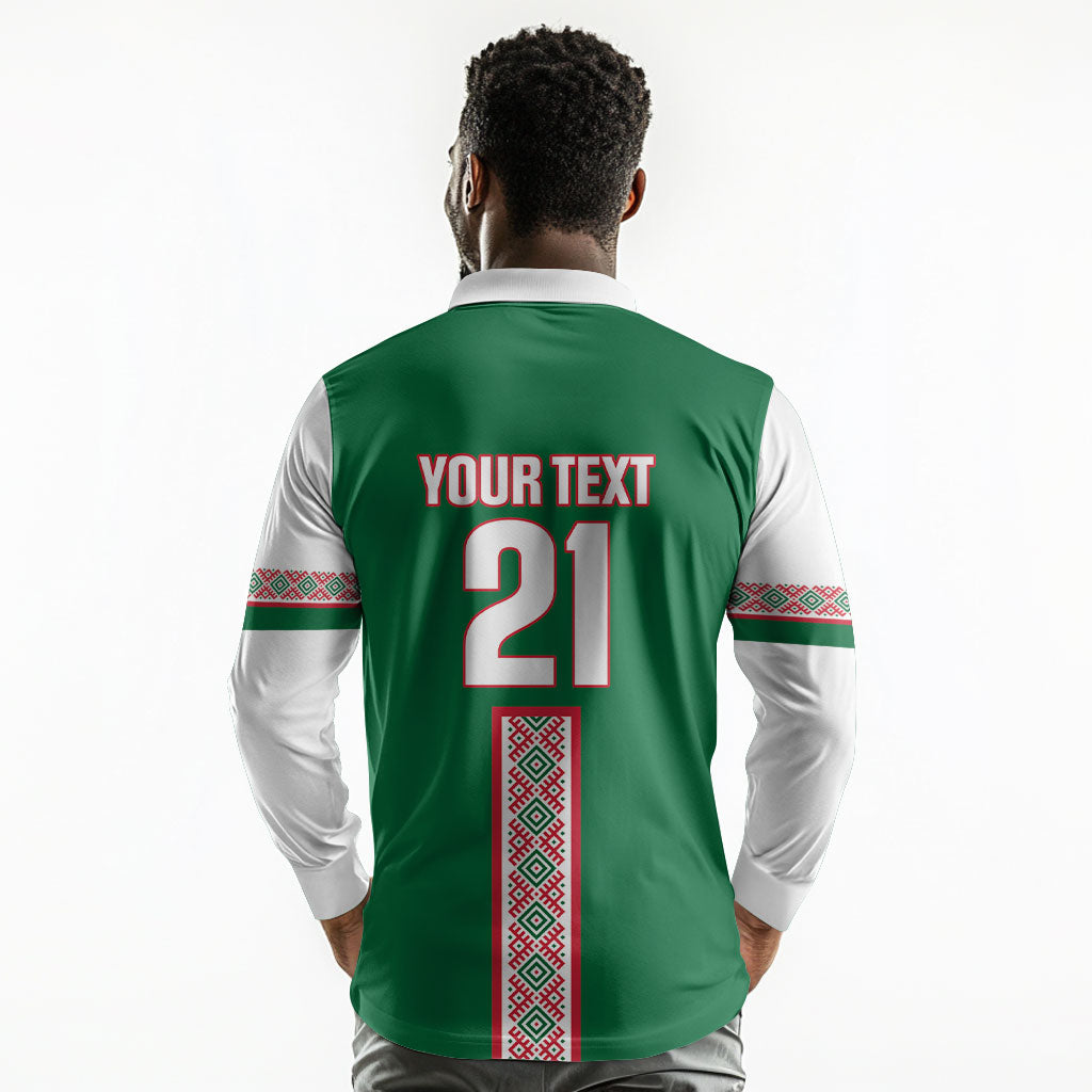 Algeria Tasqa n Umadal Custom Long Sleeve Polo Shirt Amazigh Desert Pattern Edition
