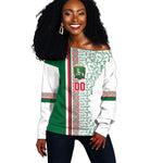 Algeria Tasqa n Umadal Custom Off Shoulder Sweater Amazigh Desert Pattern Edition
