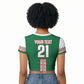 Algeria Tasqa n Umadal Custom Raglan Cropped T shirt Amazigh Desert Pattern Edition