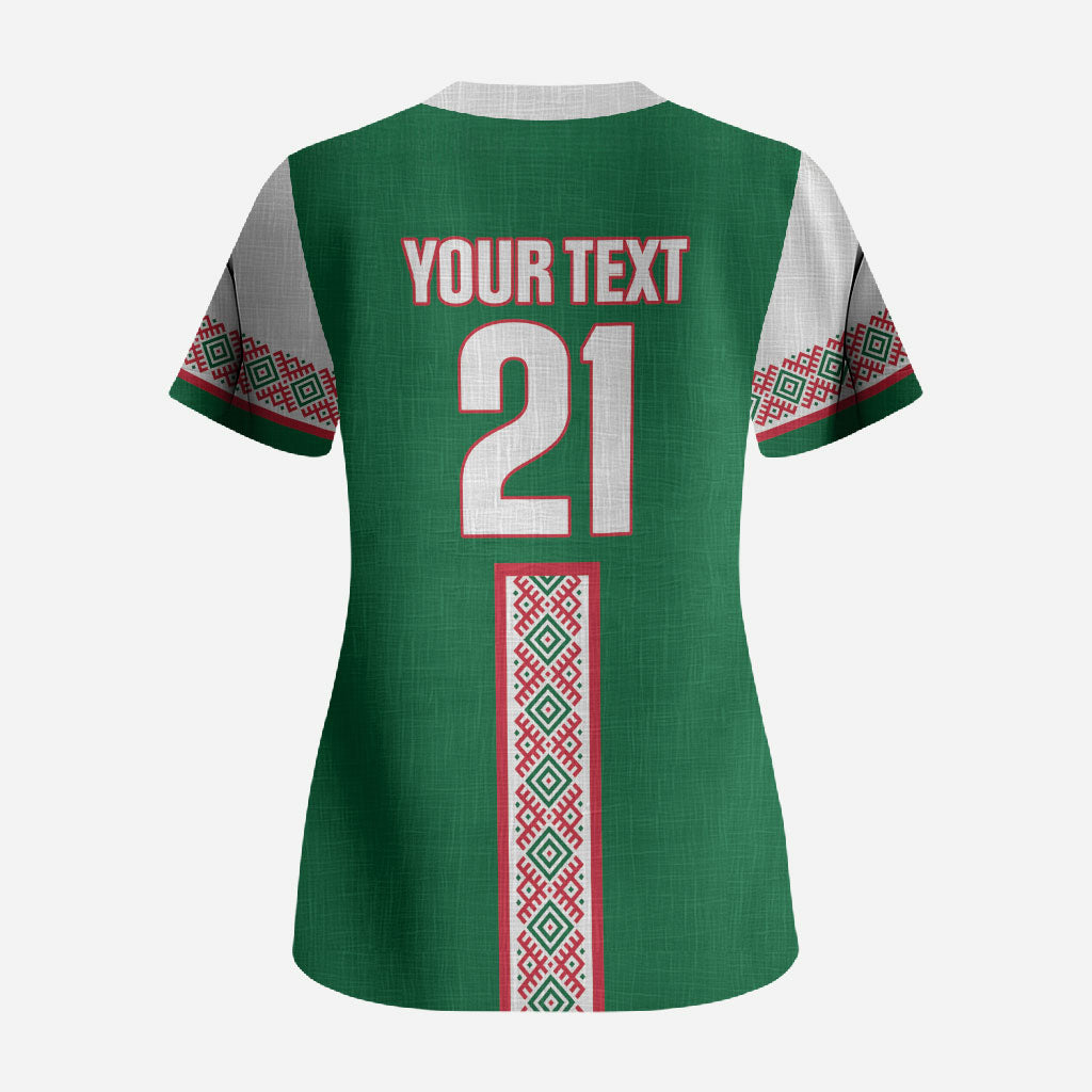 Algeria Tasqa n Umadal Custom Scrub Top Amazigh Desert Pattern Edition
