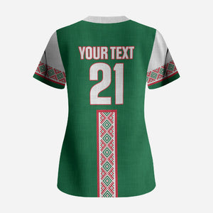 Algeria Tasqa n Umadal Custom Scrub Top Amazigh Desert Pattern Edition