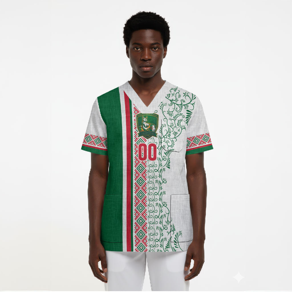 Algeria Tasqa n Umadal Custom Scrub Top Amazigh Desert Pattern Edition