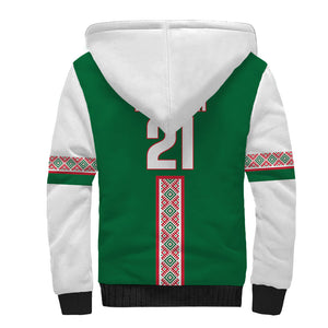 Algeria Tasqa n Umadal Custom Sherpa Hoodie Amazigh Desert Pattern Edition