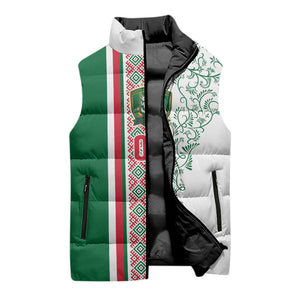 Algeria Tasqa n Umadal Custom Sleeveless Puffer Jacket Amazigh Desert Pattern Edition