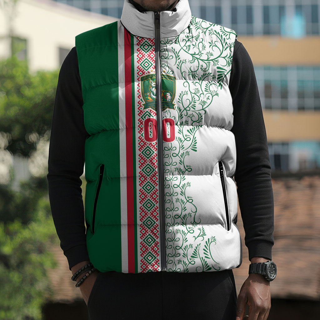 Algeria Tasqa n Umadal Custom Sleeveless Puffer Jacket Amazigh Desert Pattern Edition