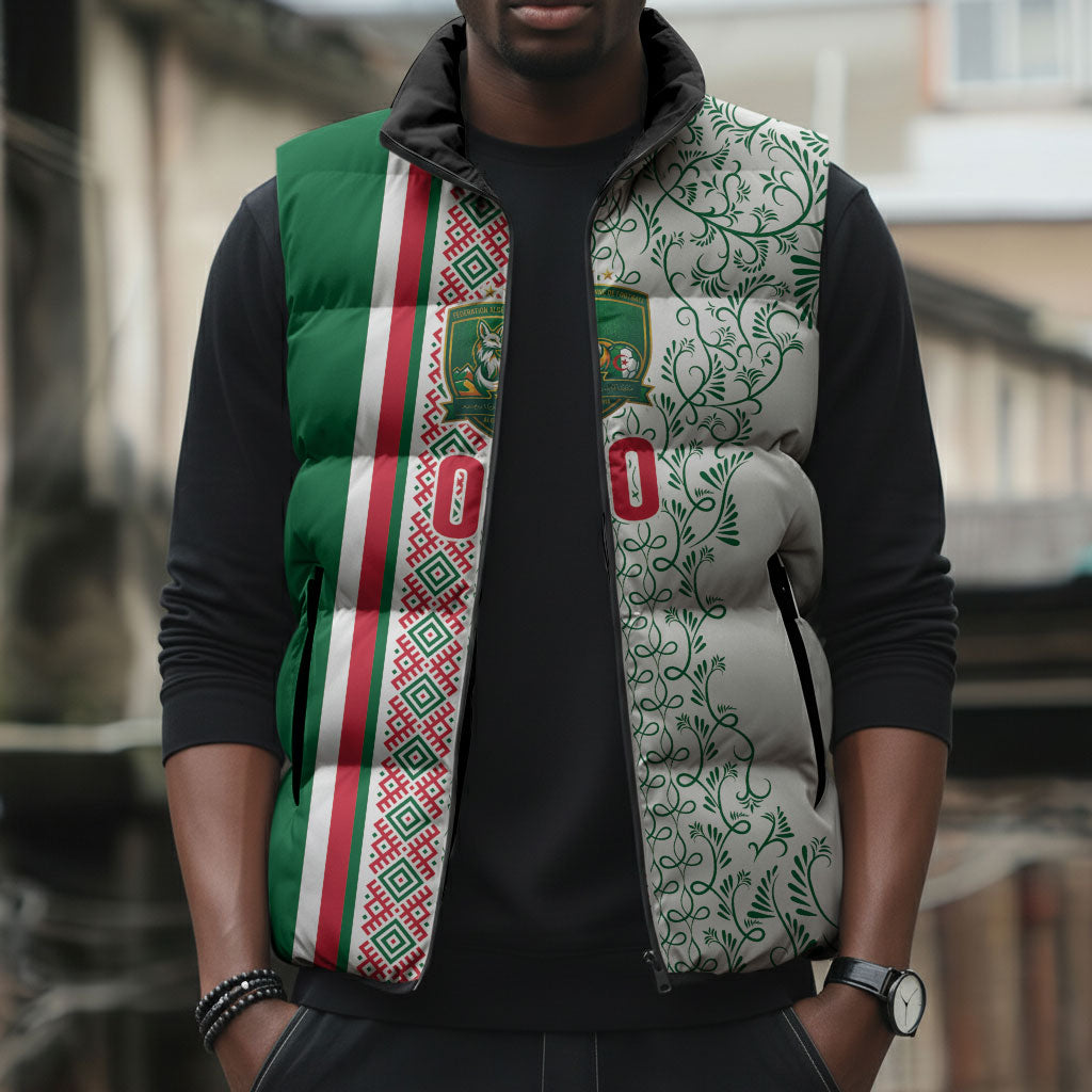 Algeria Tasqa n Umadal Custom Sleeveless Puffer Jacket Amazigh Desert Pattern Edition