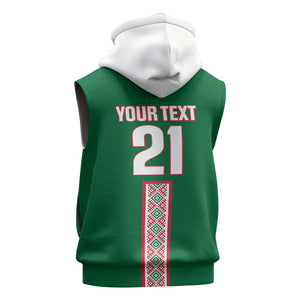 Algeria Tasqa n Umadal Custom Sleeveless Zip Hoodie Amazigh Desert Pattern Edition