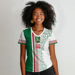 Algeria Tasqa n Umadal Custom Women V-Neck T-Shirt Amazigh Desert Pattern Edition