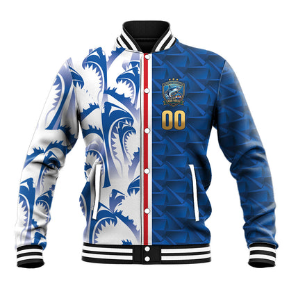 Cabo Verde Kopa di Mundu Custom Baseball Jacket Atlantic Waves Blue Edition