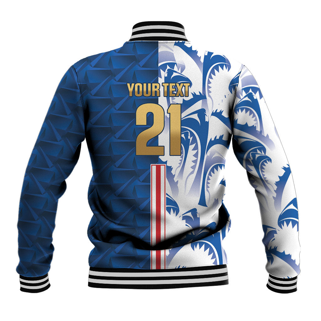 Cabo Verde Kopa di Mundu Custom Baseball Jacket Atlantic Waves Blue Edition