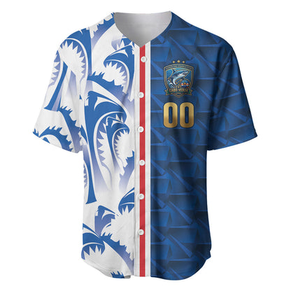 Cabo Verde Kopa di Mundu Custom Baseball Jersey Atlantic Waves Blue Edition