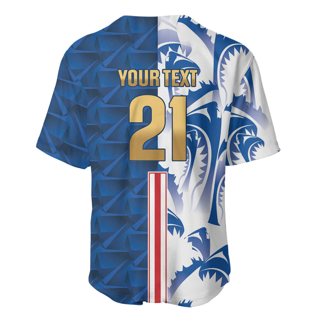 Cabo Verde Kopa di Mundu Custom Baseball Jersey Atlantic Waves Blue Edition