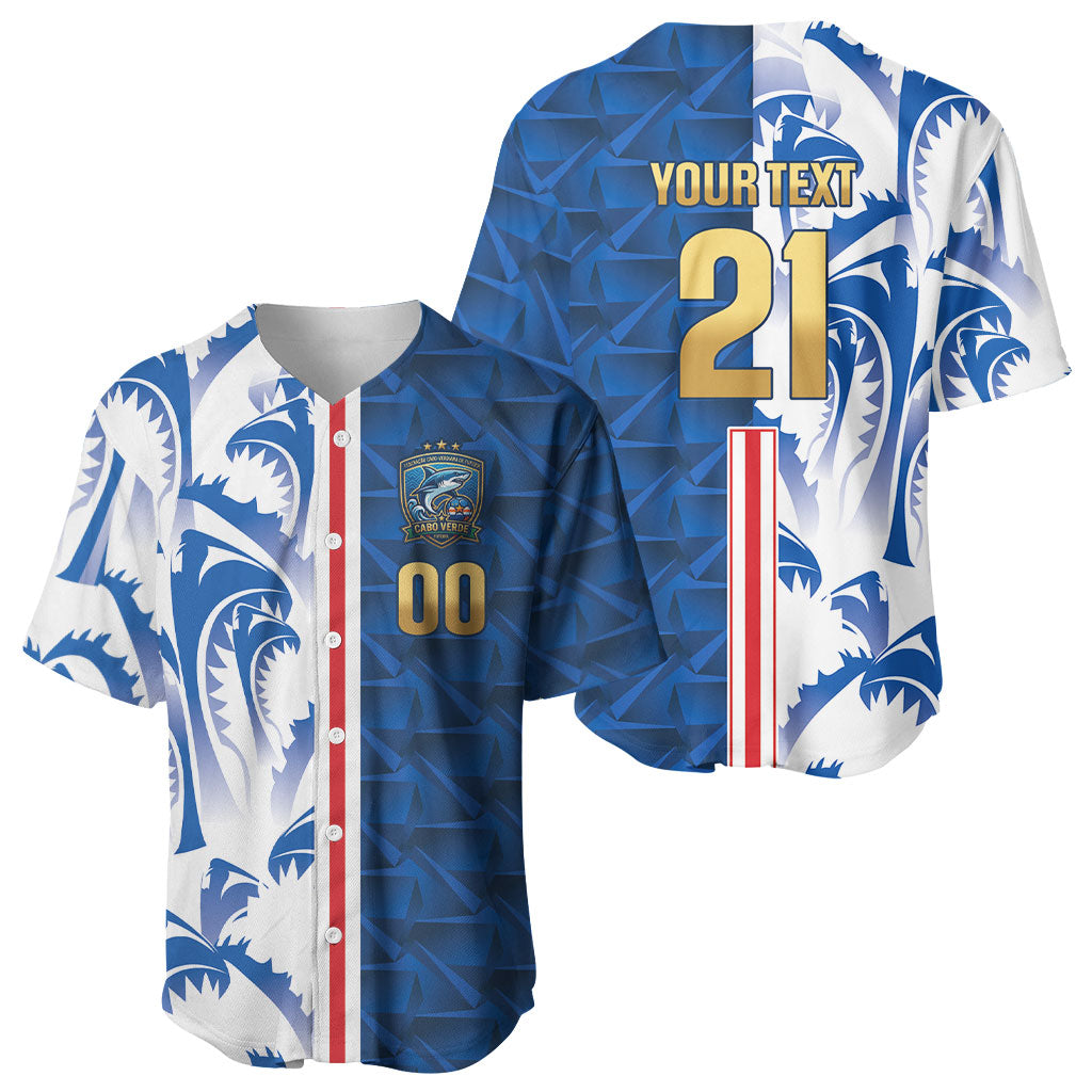 Cabo Verde Kopa di Mundu Custom Baseball Jersey Atlantic Waves Blue Edition