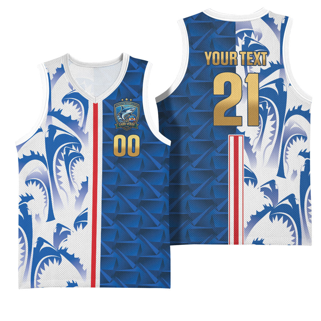 Cabo Verde Kopa di Mundu Custom Basketball Jersey Atlantic Waves Blue Edition