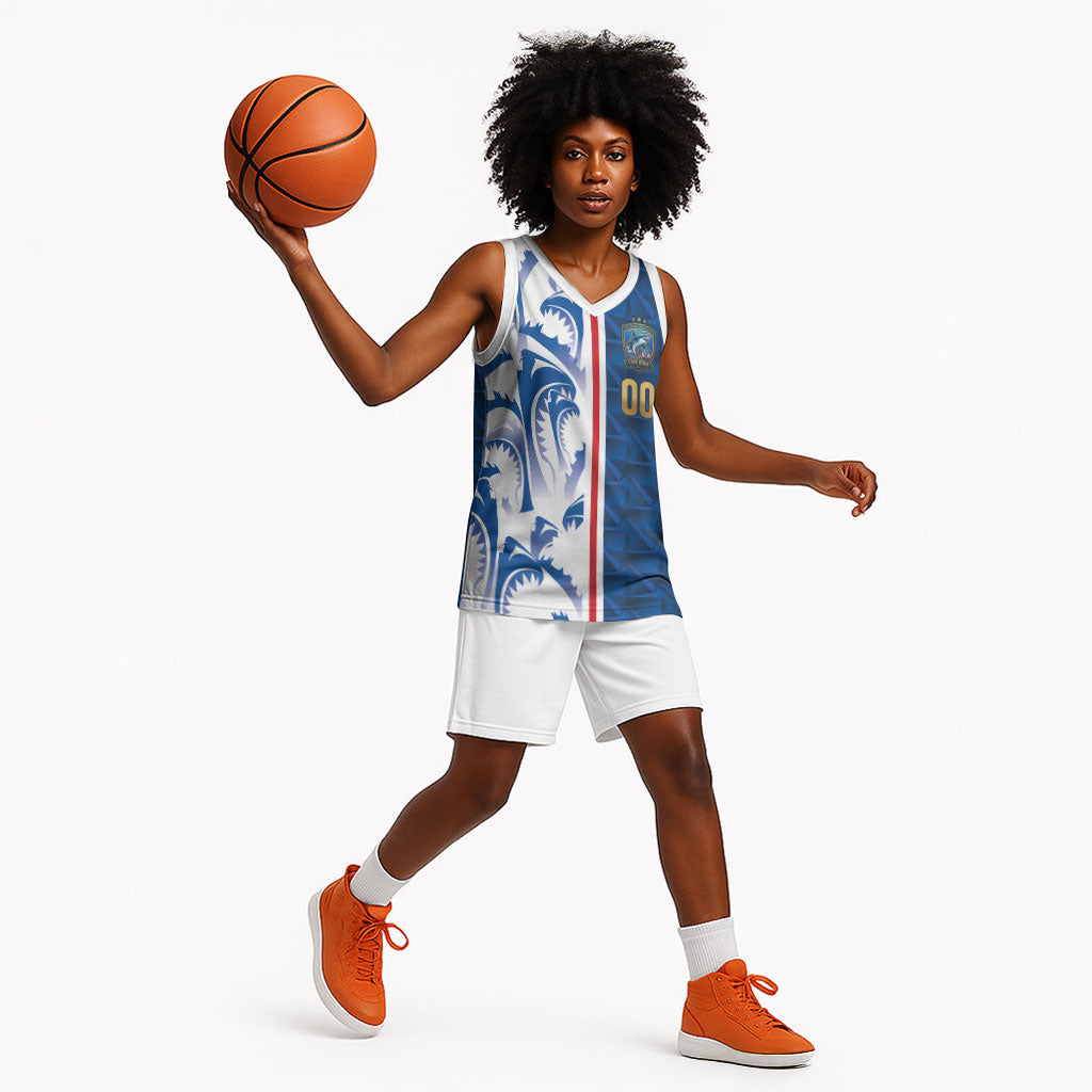 Cabo Verde Kopa di Mundu Custom Basketball Jersey Atlantic Waves Blue Edition