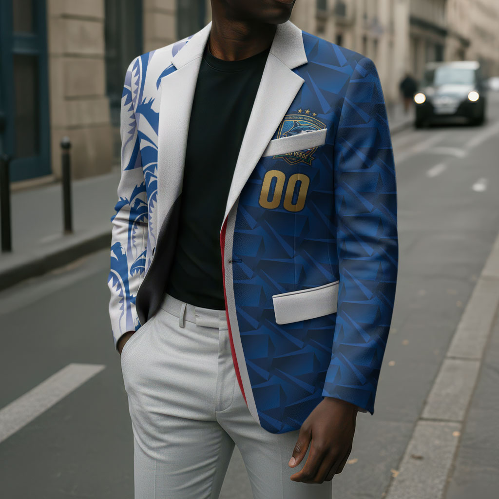 Cabo Verde Kopa di Mundu Custom Blazer Atlantic Waves Blue Edition