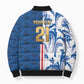 Cabo Verde Kopa di Mundu Custom Bomber Puffer Jacket Atlantic Waves Blue Edition