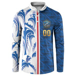 Cabo Verde Kopa di Mundu Custom Button Sweatshirt Atlantic Waves Blue Edition