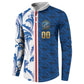 Cabo Verde Kopa di Mundu Custom Button Sweatshirt Atlantic Waves Blue Edition
