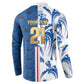 Cabo Verde Kopa di Mundu Custom Button Sweatshirt Atlantic Waves Blue Edition