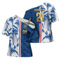 Cabo Verde Kopa di Mundu Custom Cross Shoulder Shirt Atlantic Waves Blue Edition