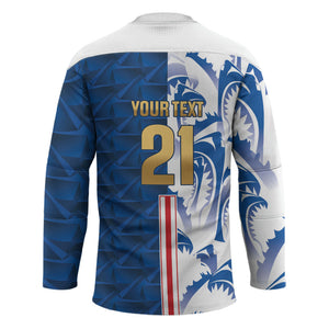 Cabo Verde Kopa di Mundu Custom Hockey Jersey Atlantic Waves Blue Edition