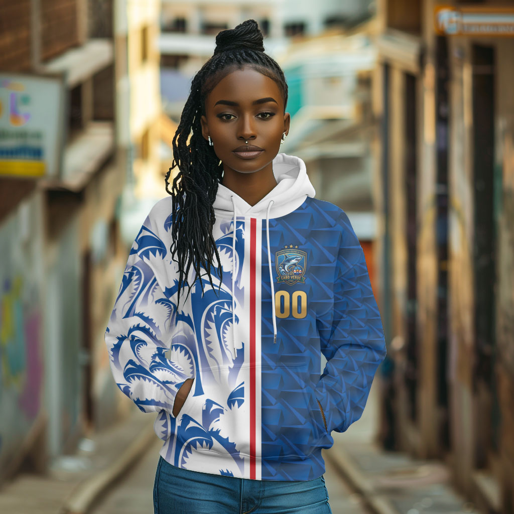Cabo Verde Kopa di Mundu Custom Hoodie Atlantic Waves Blue Edition