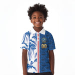 Cabo Verde Kopa di Mundu Custom Kid Polo Shirt Atlantic Waves Blue Edition