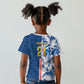 Cabo Verde Kopa di Mundu Custom Kid T shirt Atlantic Waves Blue Edition