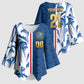 Cabo Verde Kopa di Mundu Custom Kimono Sleeve Blouse Atlantic Waves Blue Edition