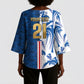 Cabo Verde Kopa di Mundu Custom Kimono Sleeve Blouse Atlantic Waves Blue Edition