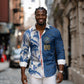 Cabo Verde Kopa di Mundu Custom Long Sleeve Button Shirt Atlantic Waves Blue Edition