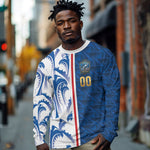 Cabo Verde Kopa di Mundu Custom Long Sleeve Shirt Atlantic Waves Blue Edition