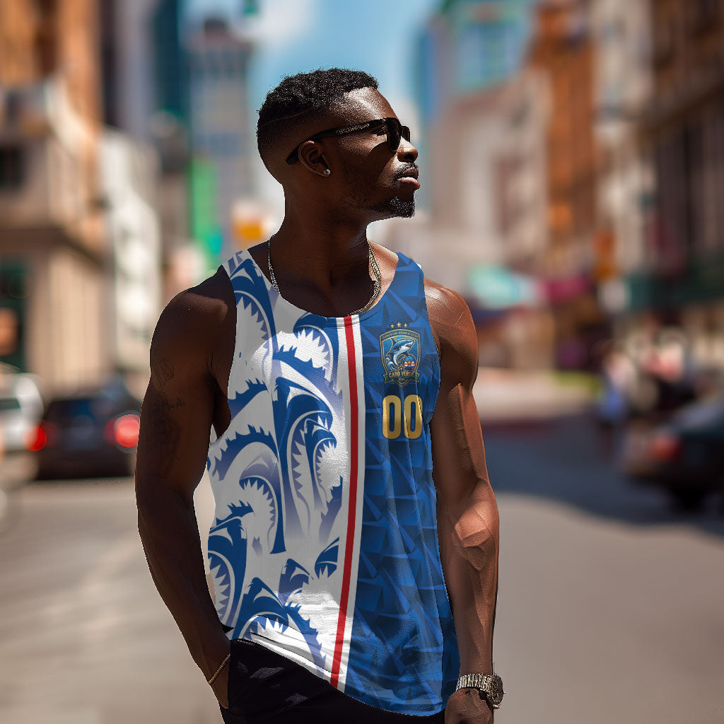 Cabo Verde Kopa di Mundu Custom Men Tank Top Atlantic Waves Blue Edition