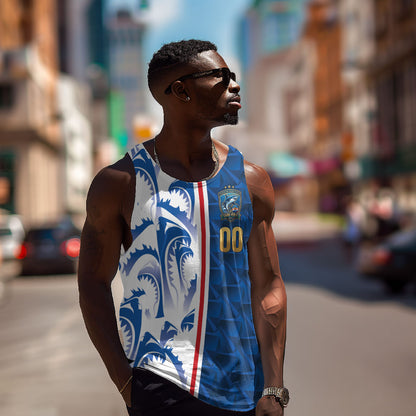 Cabo Verde Kopa di Mundu Custom Men Tank Top Atlantic Waves Blue Edition
