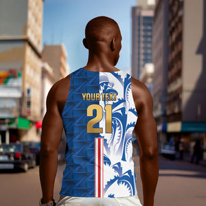Cabo Verde Kopa di Mundu Custom Men Tank Top Atlantic Waves Blue Edition