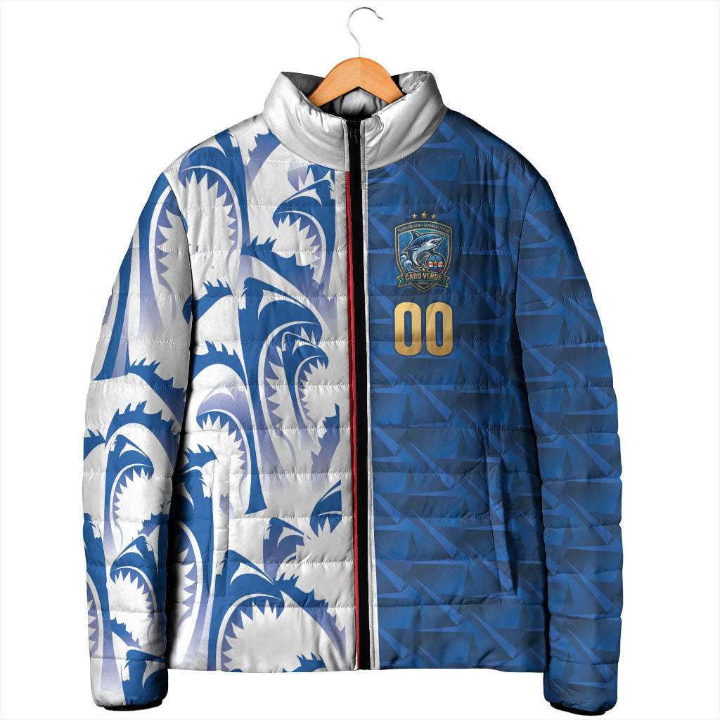 Cabo Verde Kopa di Mundu Custom Padded Jacket Atlantic Waves Blue Edition