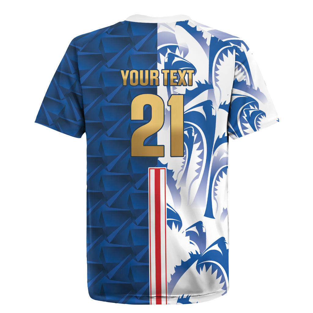 Cabo Verde Kopa di Mundu Custom Rugby Jersey Atlantic Waves Blue Edition