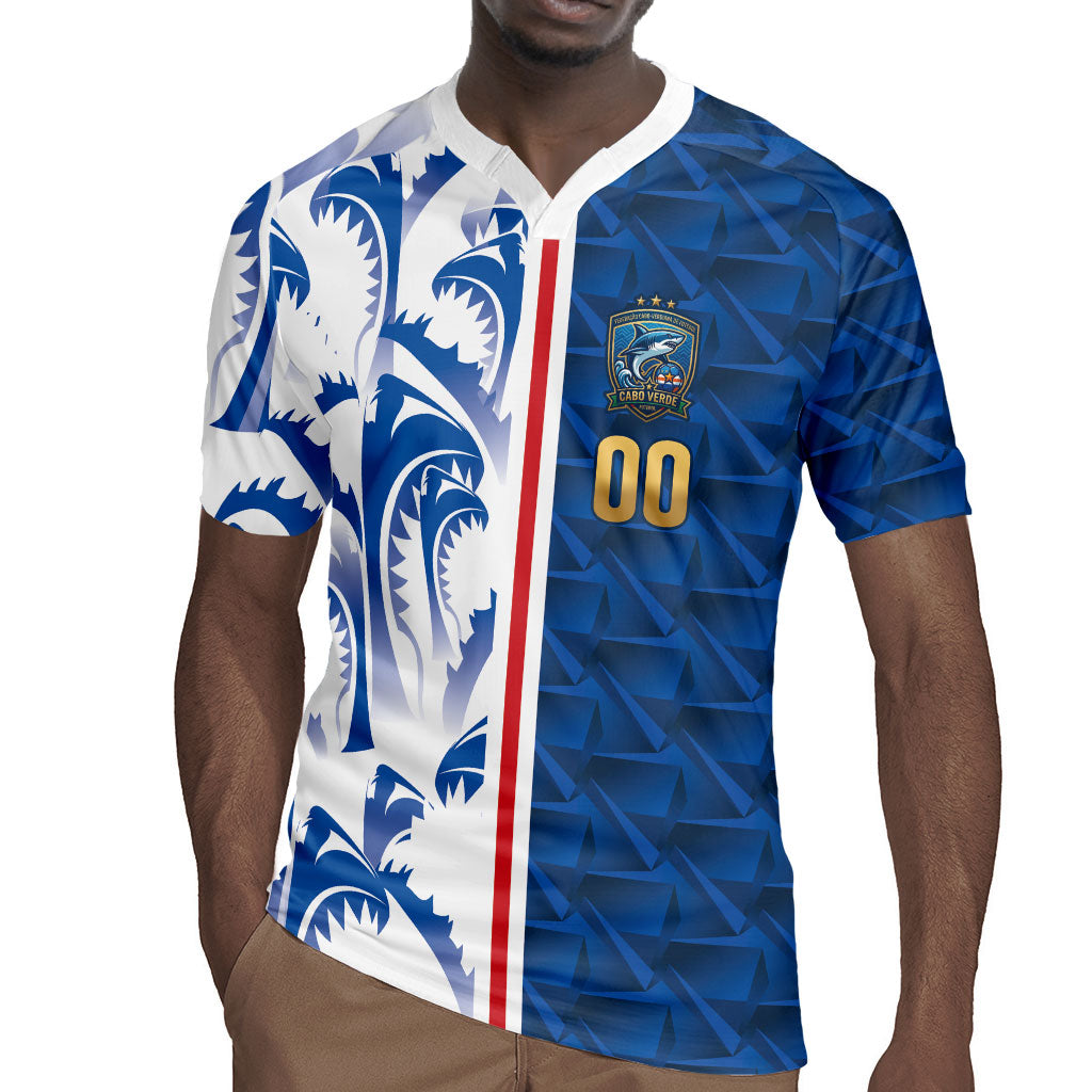 Cabo Verde Kopa di Mundu Custom Rugby Jersey Atlantic Waves Blue Edition