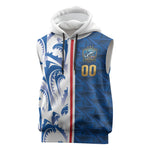 Cabo Verde Kopa di Mundu Custom Sleeveless Hoodie Atlantic Waves Blue Edition