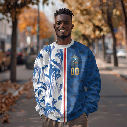 Cabo Verde Kopa di Mundu Custom Sweatshirt Atlantic Waves Blue Edition