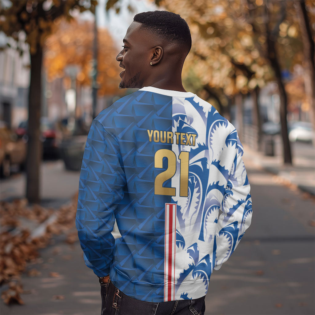 Cabo Verde Kopa di Mundu Custom Sweatshirt Atlantic Waves Blue Edition
