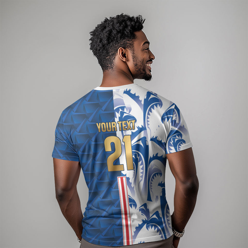 Cabo Verde Kopa di Mundu Custom T shirt Atlantic Waves Blue Edition