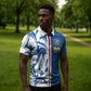 Cabo Verde Kopa di Mundu Custom Zipper Polo Shirt Atlantic Waves Blue Edition
