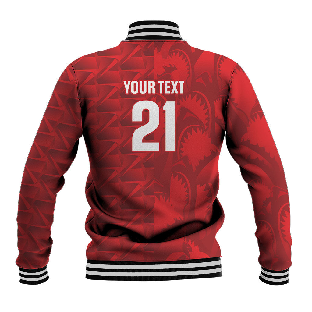 Cabo Verde Kopa di Mundu Custom Baseball Jacket Atlantic Waves Red Edition