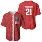 Cabo Verde Kopa di Mundu Custom Baseball Jersey Atlantic Waves Red Edition