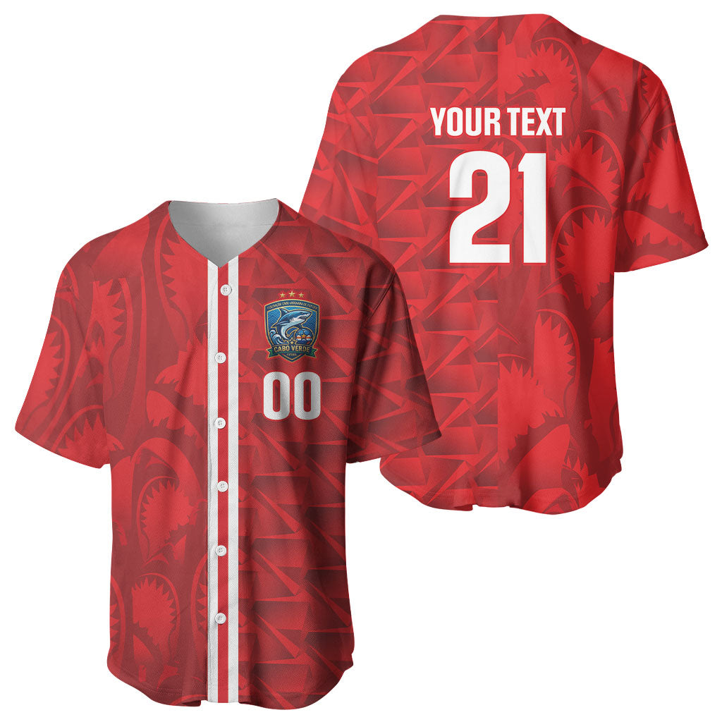 Cabo Verde Kopa di Mundu Custom Baseball Jersey Atlantic Waves Red Edition