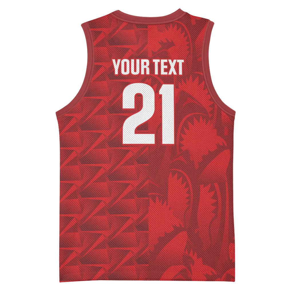 Cabo Verde Kopa di Mundu Custom Basketball Jersey Atlantic Waves Red Edition