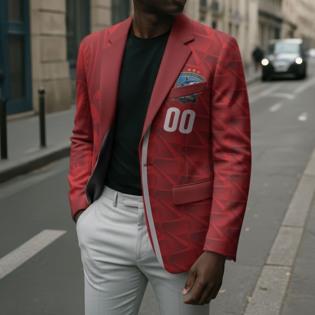Cabo Verde Kopa di Mundu Custom Blazer Atlantic Waves Red Edition